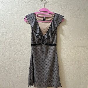 Gray and Black Patterned Dress